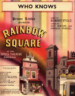 Sheet music cover to "Who Knows" from Rainbow Square